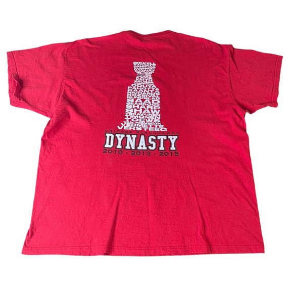 Chicago Blackhawks SS Red T-Shirt 2015 Stanley Cup Champs, Size 2XL - Picture 2 of 8